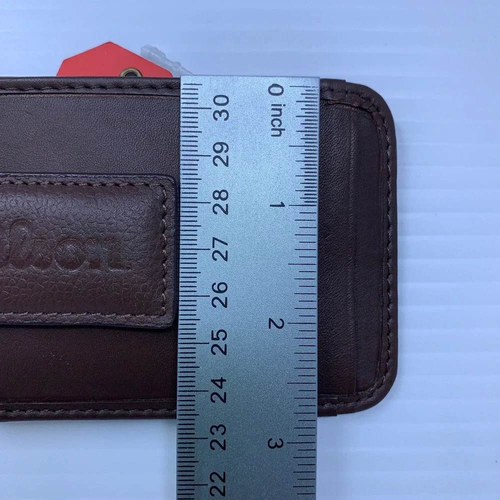 Wilson Mens OS Brown Leather Magnetic Front Pocket Money Clip Wallet NWT